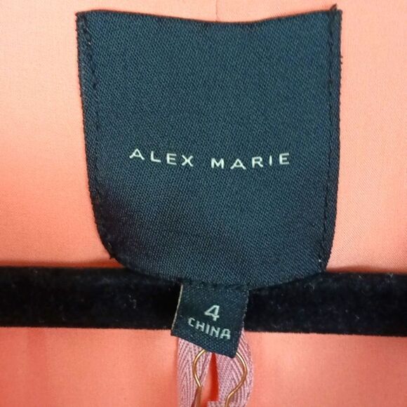 Alex Marie Women Apricot Sleeveless V Neck Belted Sheath Midi Dress sz 4 - Picture 11 of 15